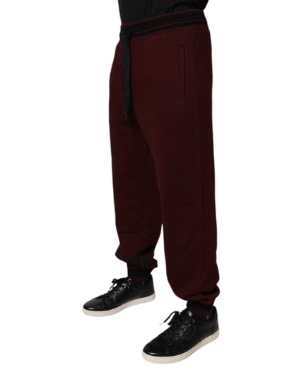 Dolce &amp; Gabbana Bordeaux Baumwoll-Jogginghose Herren Jogginghose