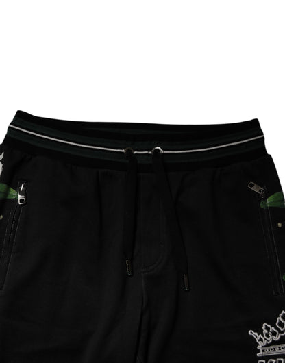 Dolce &amp; Gabbana Schwarze Jogginghose mit Blumenmuster für Herren