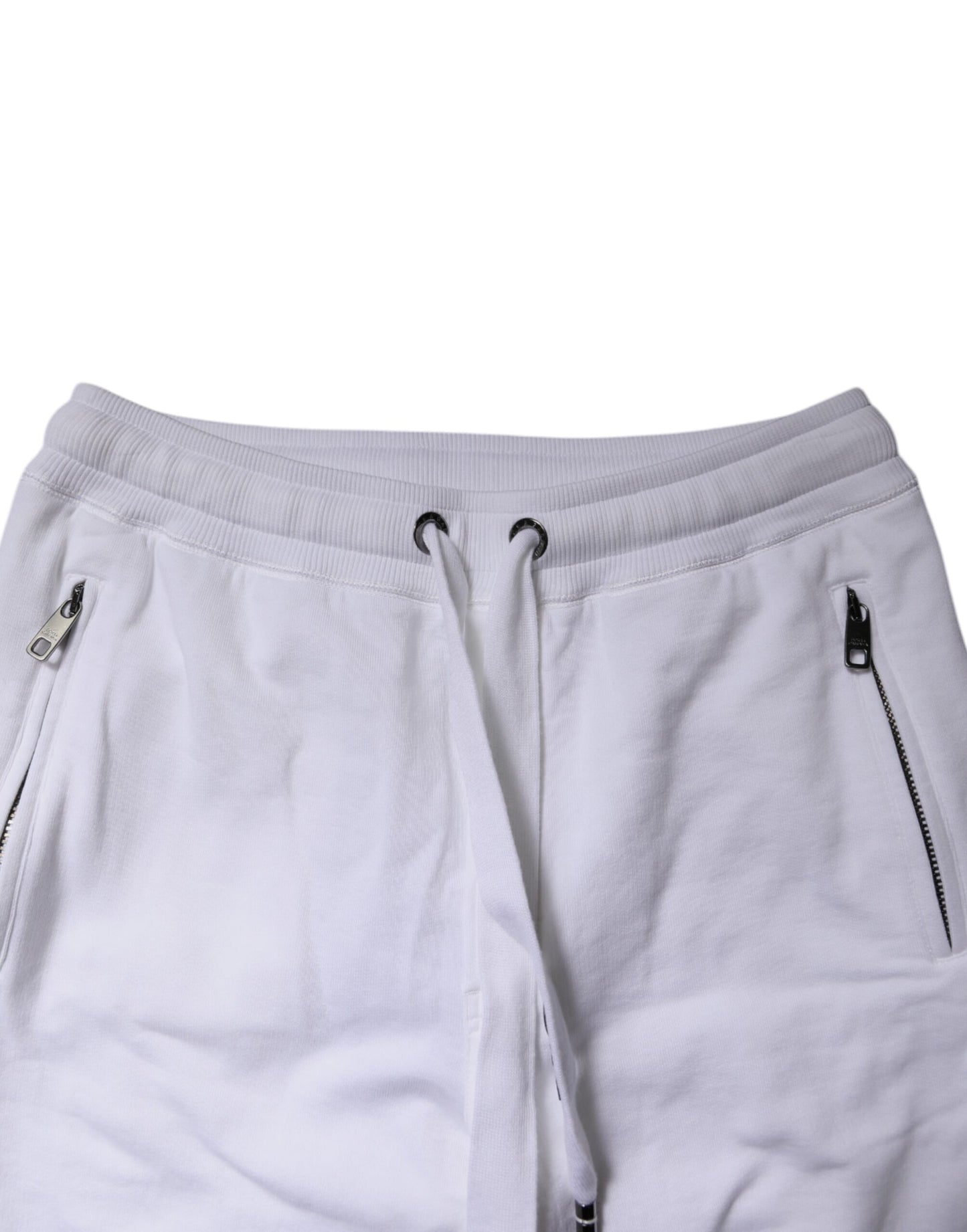 Dolce &amp; Gabbana – Weiße Jogginghose aus Baumwolle mit Logoband