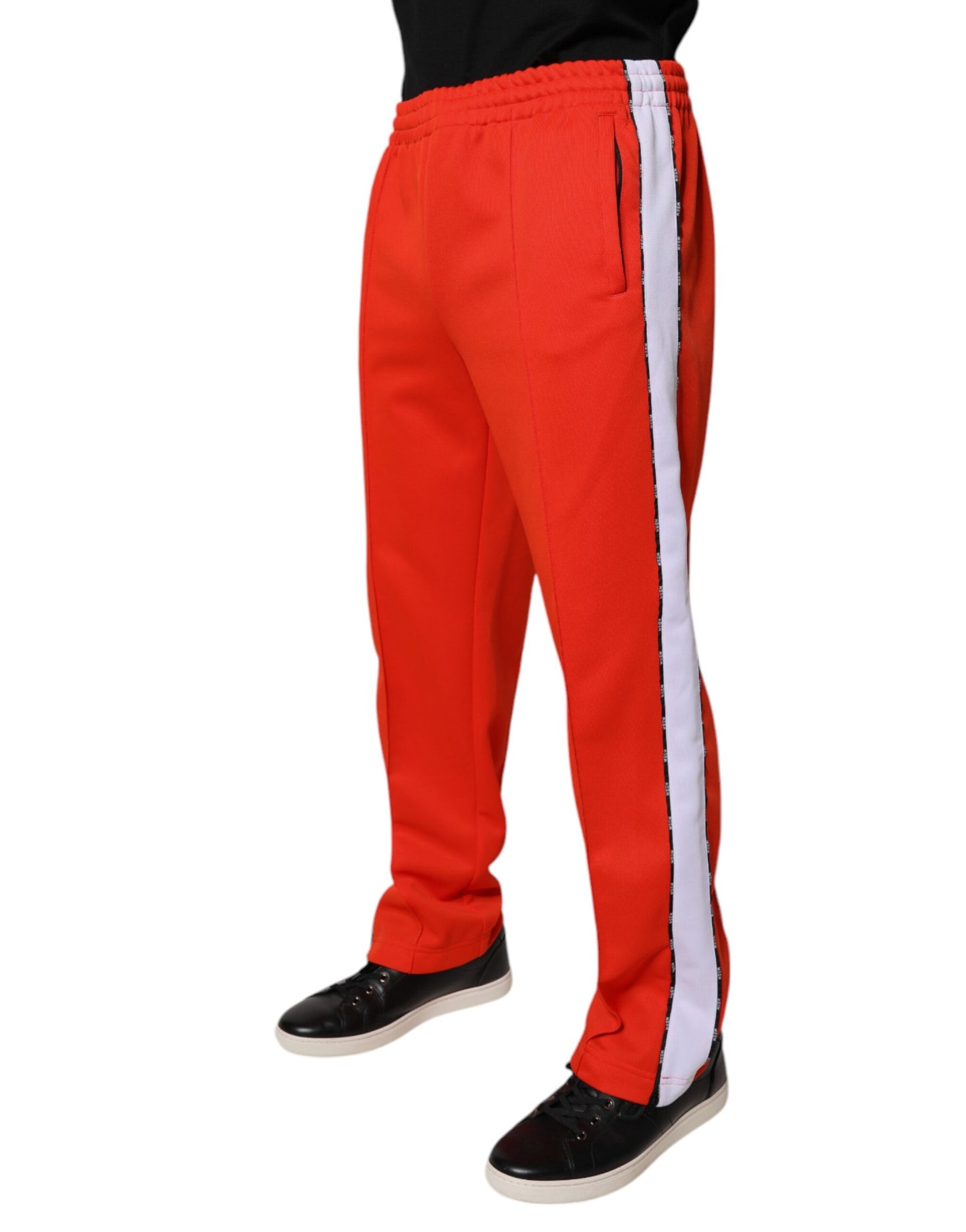 MSGM Red White Mid Waist Men Jogger Sweatpants Pants