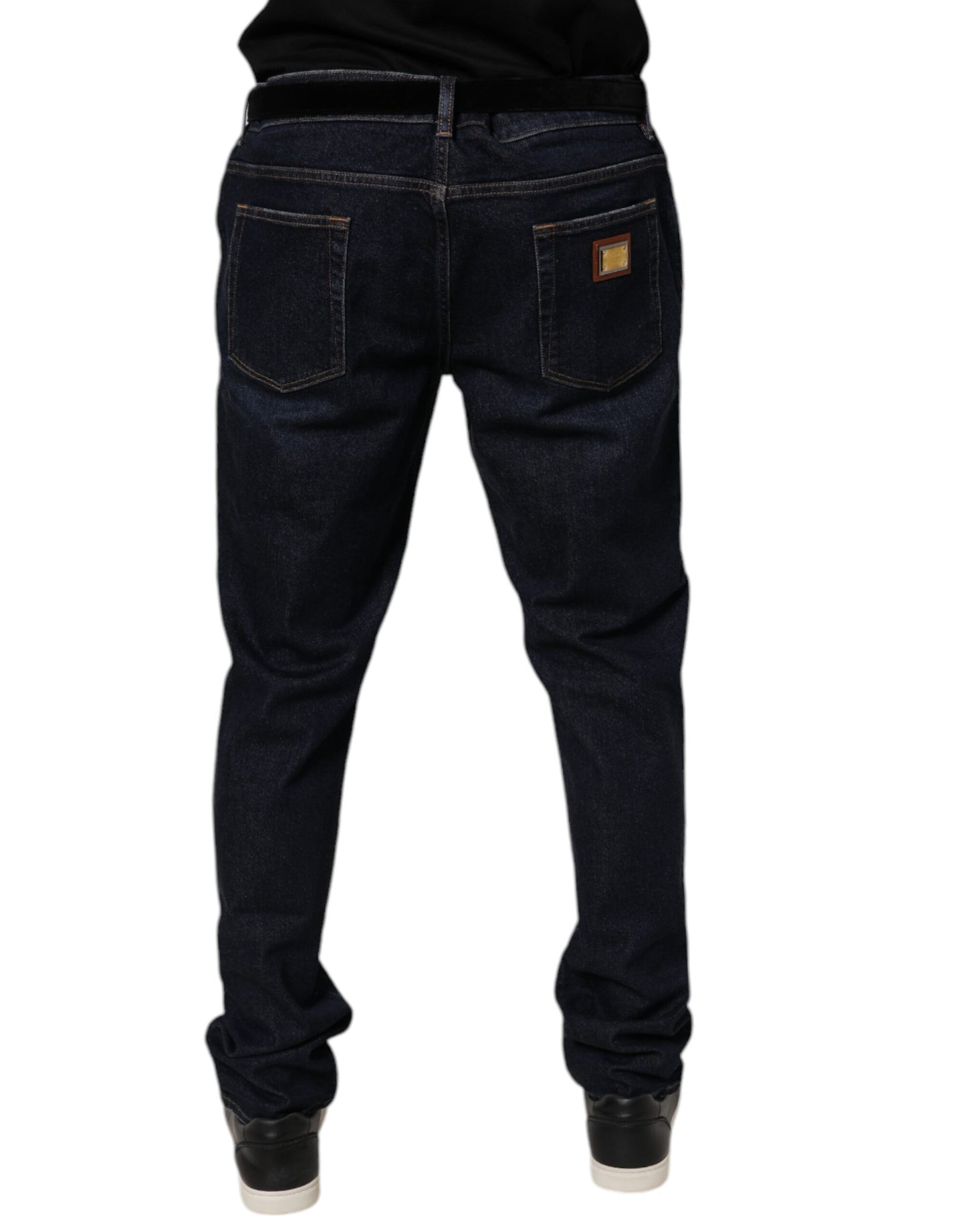 Dolce &amp; Gabbana Dunkelblaue Skinny-Jeans aus Baumwollstretch