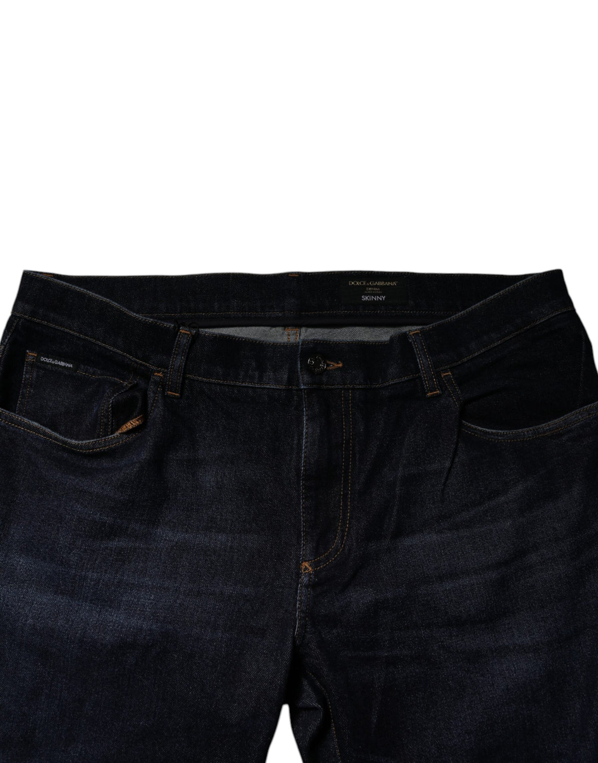 Dolce &amp; Gabbana Dunkelblaue Skinny-Jeans aus Baumwollstretch