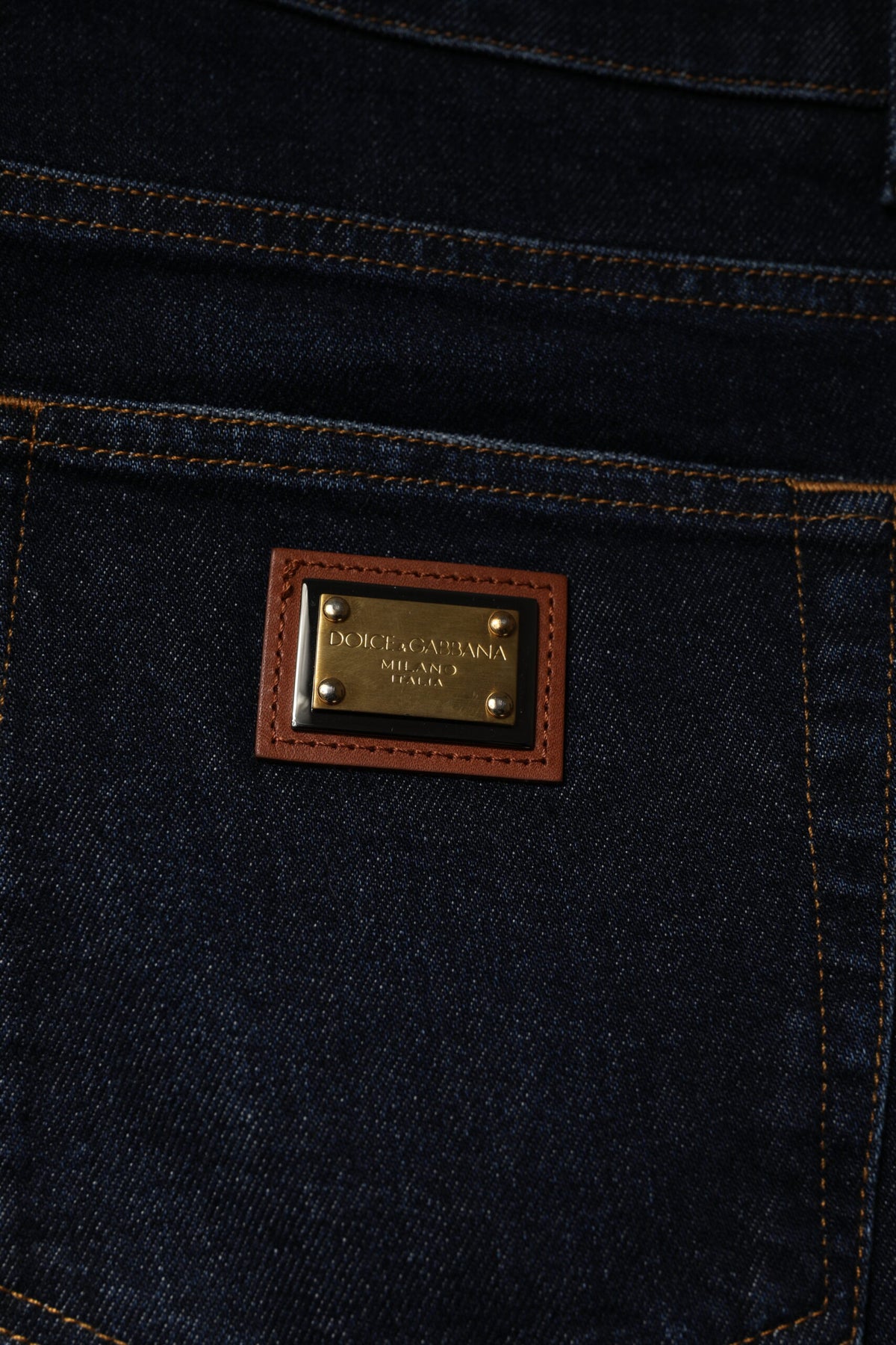 Dolce &amp; Gabbana Dunkelblaue Skinny-Jeans aus Baumwollstretch