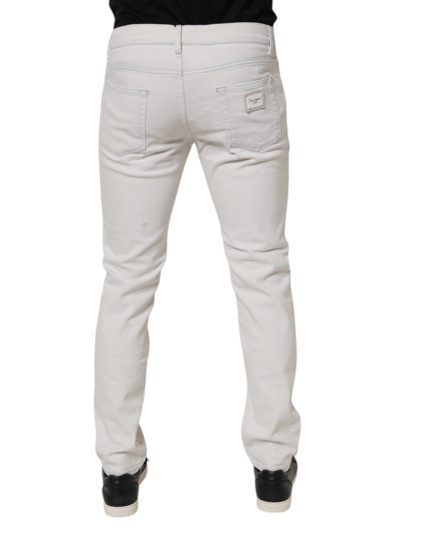 Dolce &amp; Gabbana – Weiße Skinny-Jeans aus Baumwollstretch