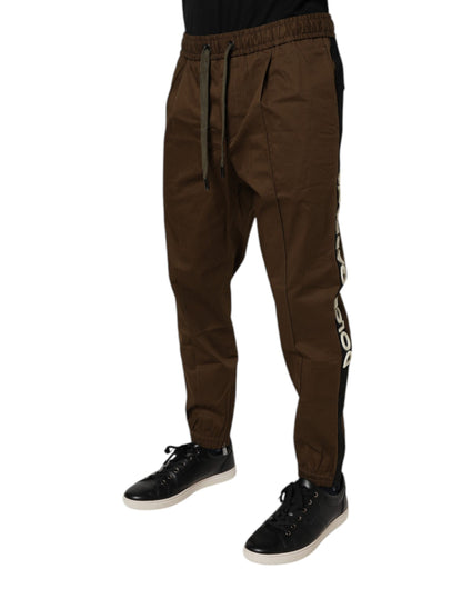 Dolce &amp; Gabbana – Jogginghose aus brauner Baumwoll-Stretch