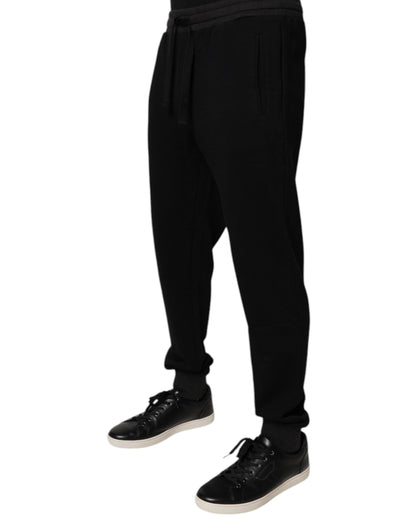 Dolce & Gabbana Black Logo Men Jogger Cotton Sweatpants Pants