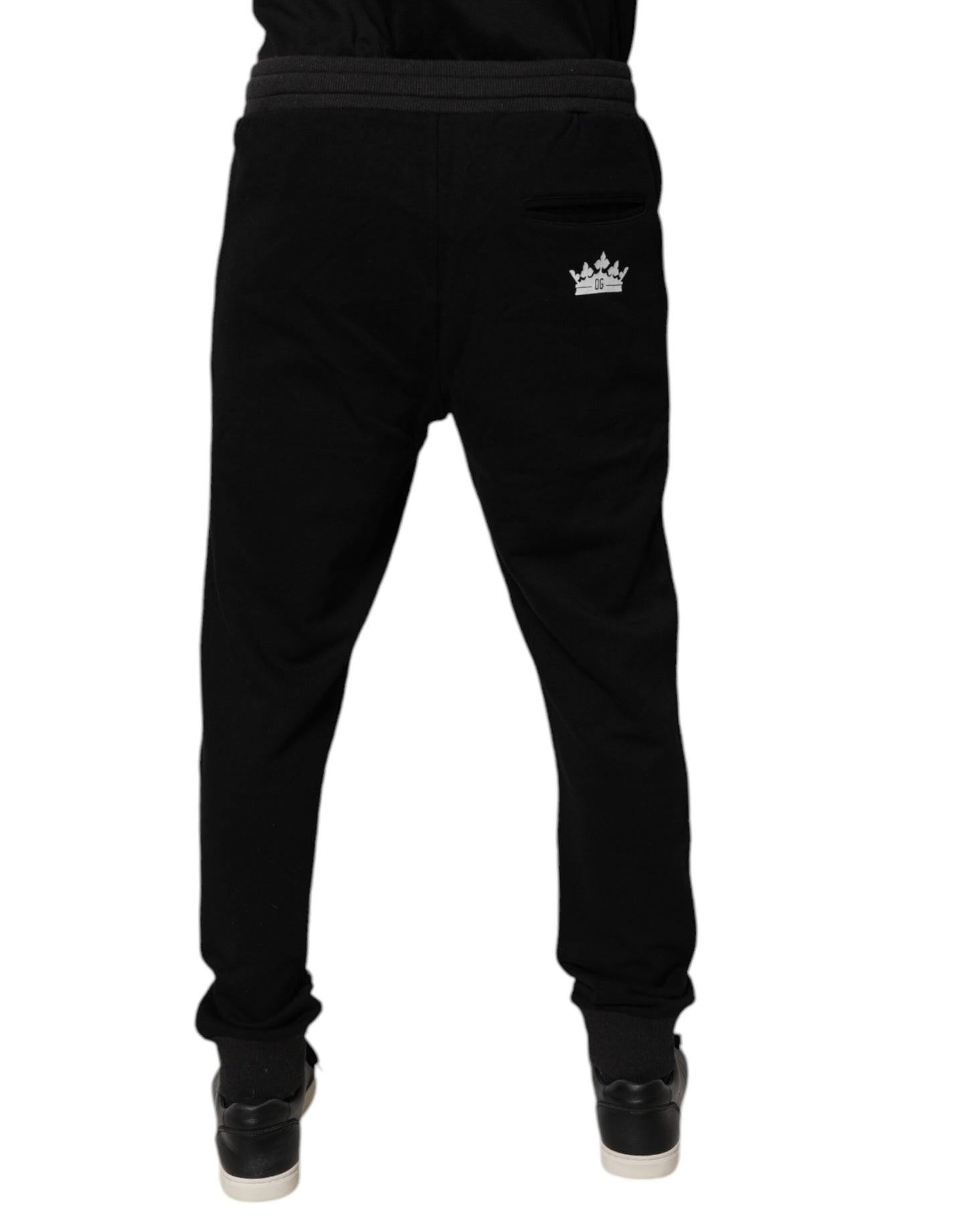 Dolce & Gabbana Black Logo Men Jogger Cotton Sweatpants Pants