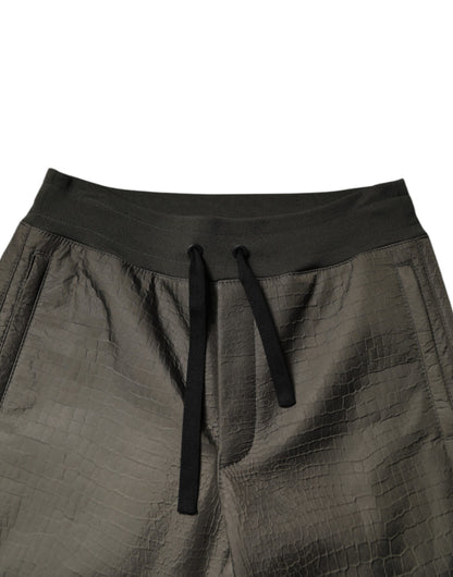 Dolce &amp; Gabbana Braune Jogginghose aus Lammleder für Herren