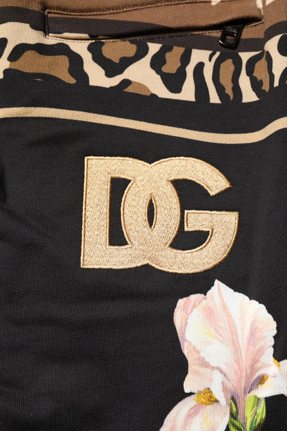 Dolce &amp; Gabbana – Schwarze Jogginghose aus Baumwolle mit Blumenmuster