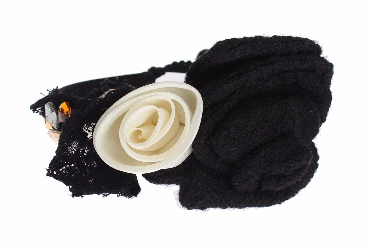 Dolce &amp; Gabbana Diadem Stirnband Tiara Weiß Rose Kristall Haar Gold