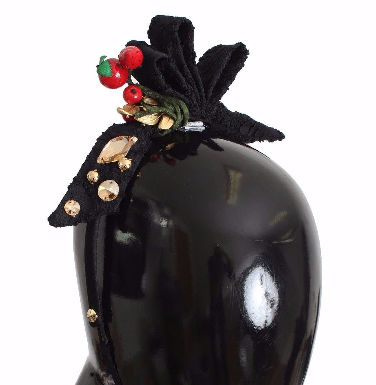 Dolce &amp; Gabbana Diadem Stirnband Tiara Beere Obst Kristall Schleife Haar