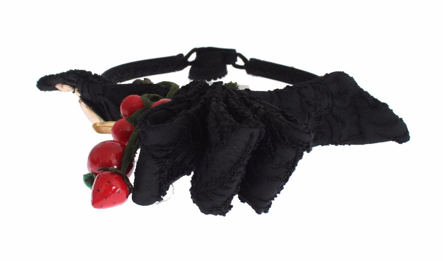 Dolce &amp; Gabbana Diadem Stirnband Tiara Beere Obst Kristall Schleife Haar