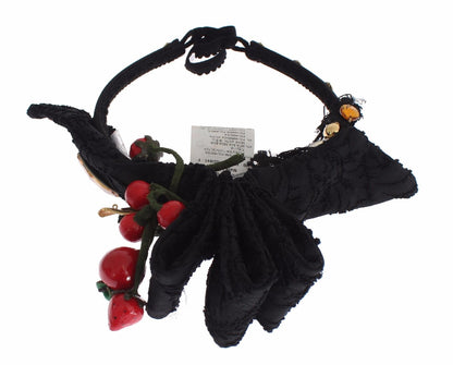 Dolce &amp; Gabbana Diadem Stirnband Tiara Beere Obst Kristall Schleife Haar