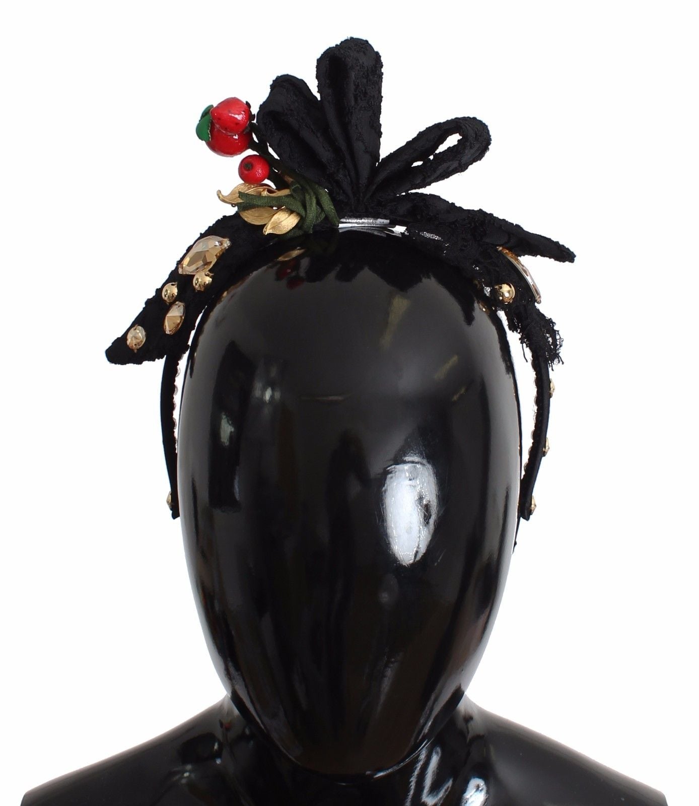 Dolce &amp; Gabbana Diadem Stirnband Tiara Beere Obst Kristall Schleife Haar