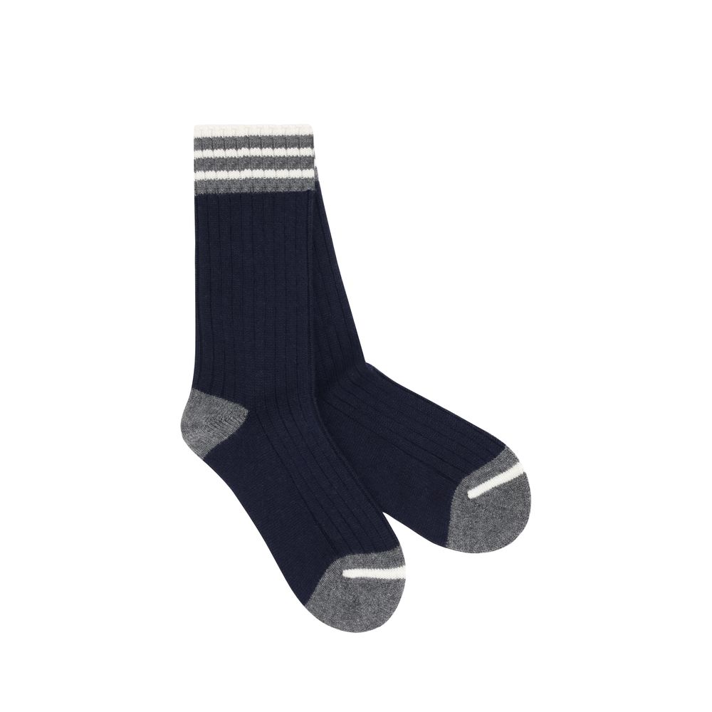 Brunello Cucinelli Schwarze Kaschmir-Socken