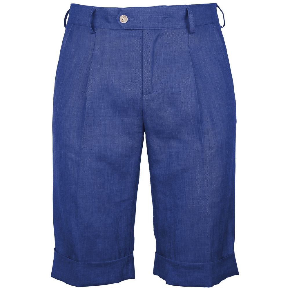 Blaue Leinenshorts, Made in Italy