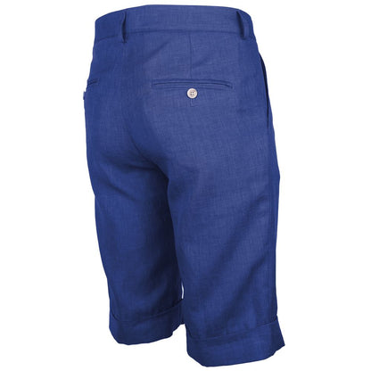Blaue Leinenshorts, Made in Italy