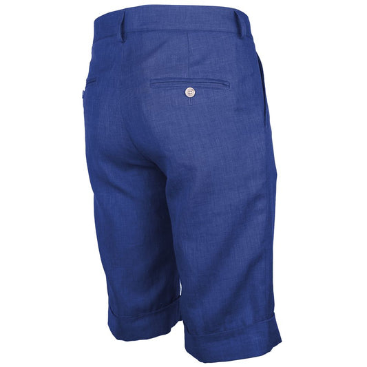 Blaue Leinenshorts, Made in Italy