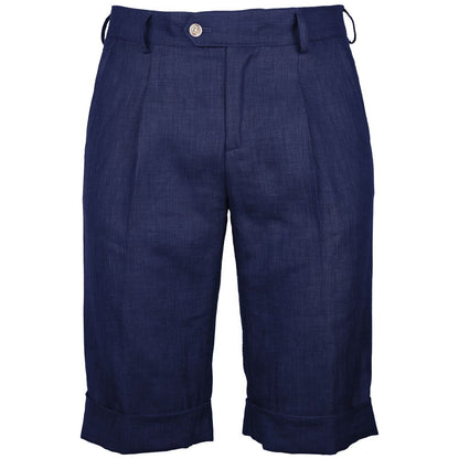 Blaue Leinenshorts, Made in Italy
