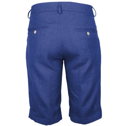 Blaue Leinenshorts, Made in Italy