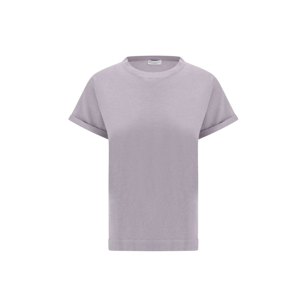 Brunello Cucinelli Kaschmir-Glitzer-T-Shirt