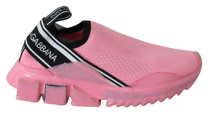 Dolce & Gabbana Pink Low Top Sorrento Sneakers Slip On Casual Shoes