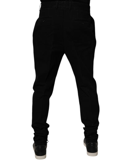 Dolce &amp; Gabbana Schwarze Skinny-Hose aus Baumwollstretch