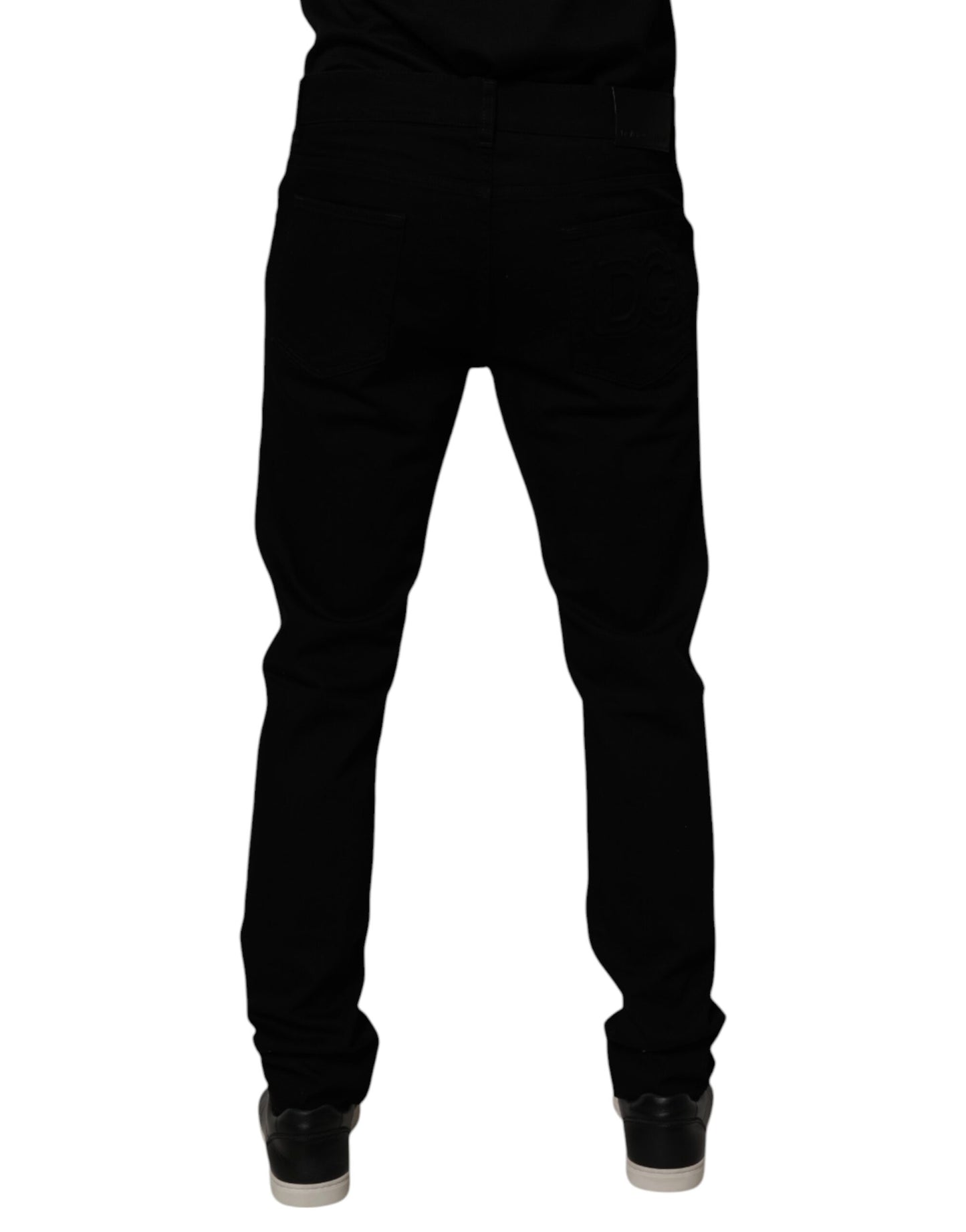 Dolce & Gabbana Black Cotton Stretch Slim Fit Men Denim Jeans