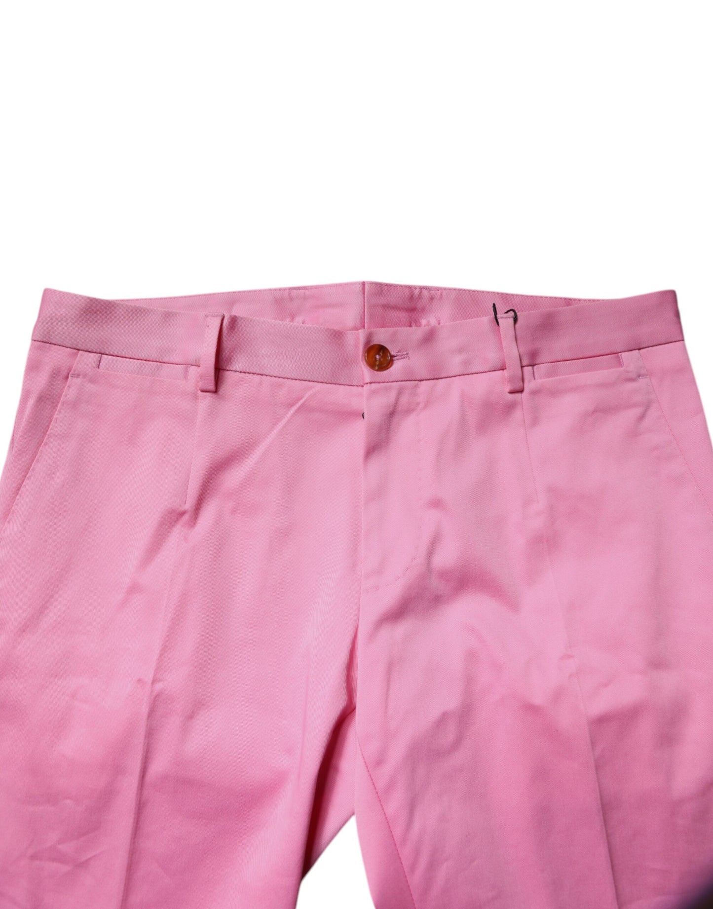 Dolce &amp; Gabbana – Slim Fit – Formelle Herrenhose aus rosa Baumwolle