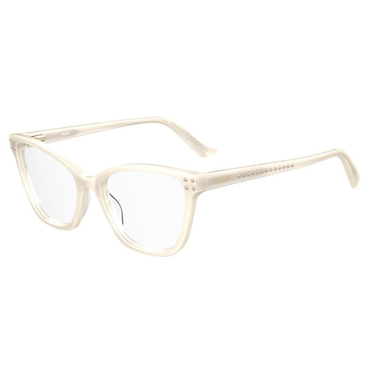 Moschino Brille aus Acetat in Creme (Gestell)