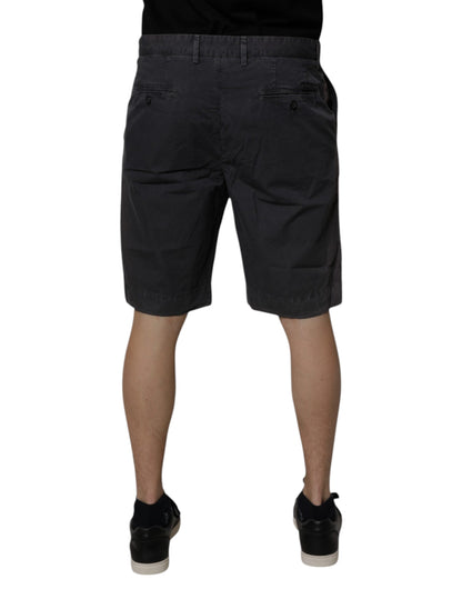 Dolce &amp; Gabbana Herren-Bermudashorts aus Baumwolle mit mittlerer Taille in Dunkelgrau