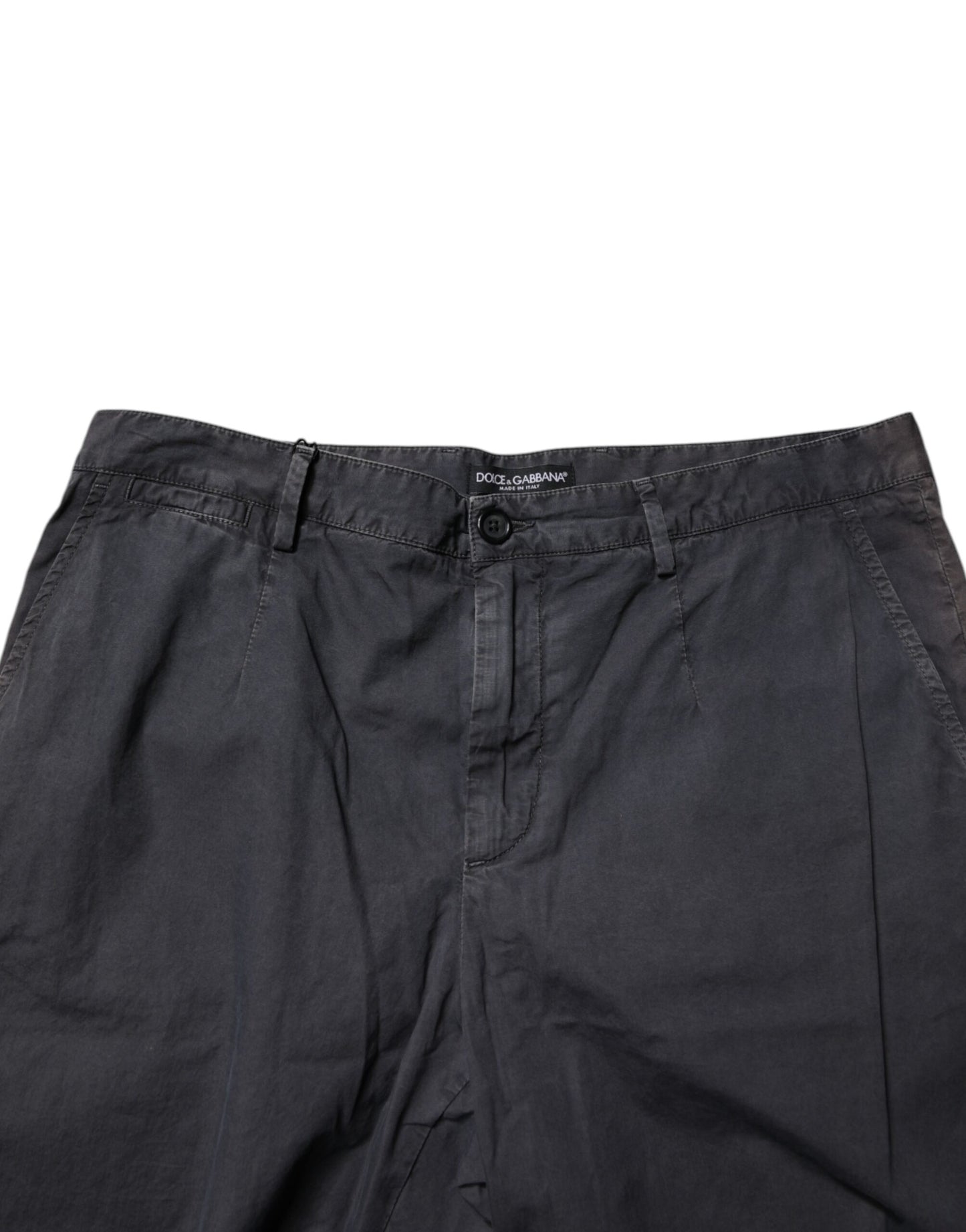 Dolce &amp; Gabbana Herren-Bermudashorts aus Baumwolle mit mittlerer Taille in Dunkelgrau