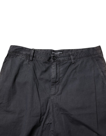 Dolce &amp; Gabbana Herren-Bermudashorts aus Baumwolle mit mittlerer Taille in Dunkelgrau