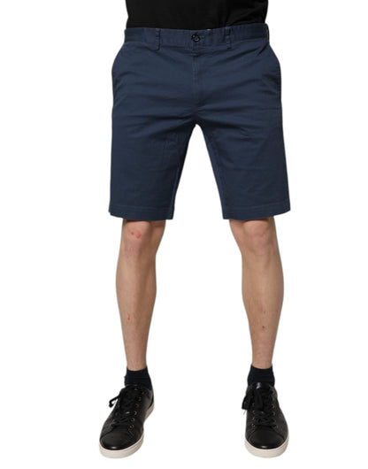 Dolce &amp; Gabbana – Blaue Bermudashorts aus Baumwolle mit mittlerer Taille für Herren