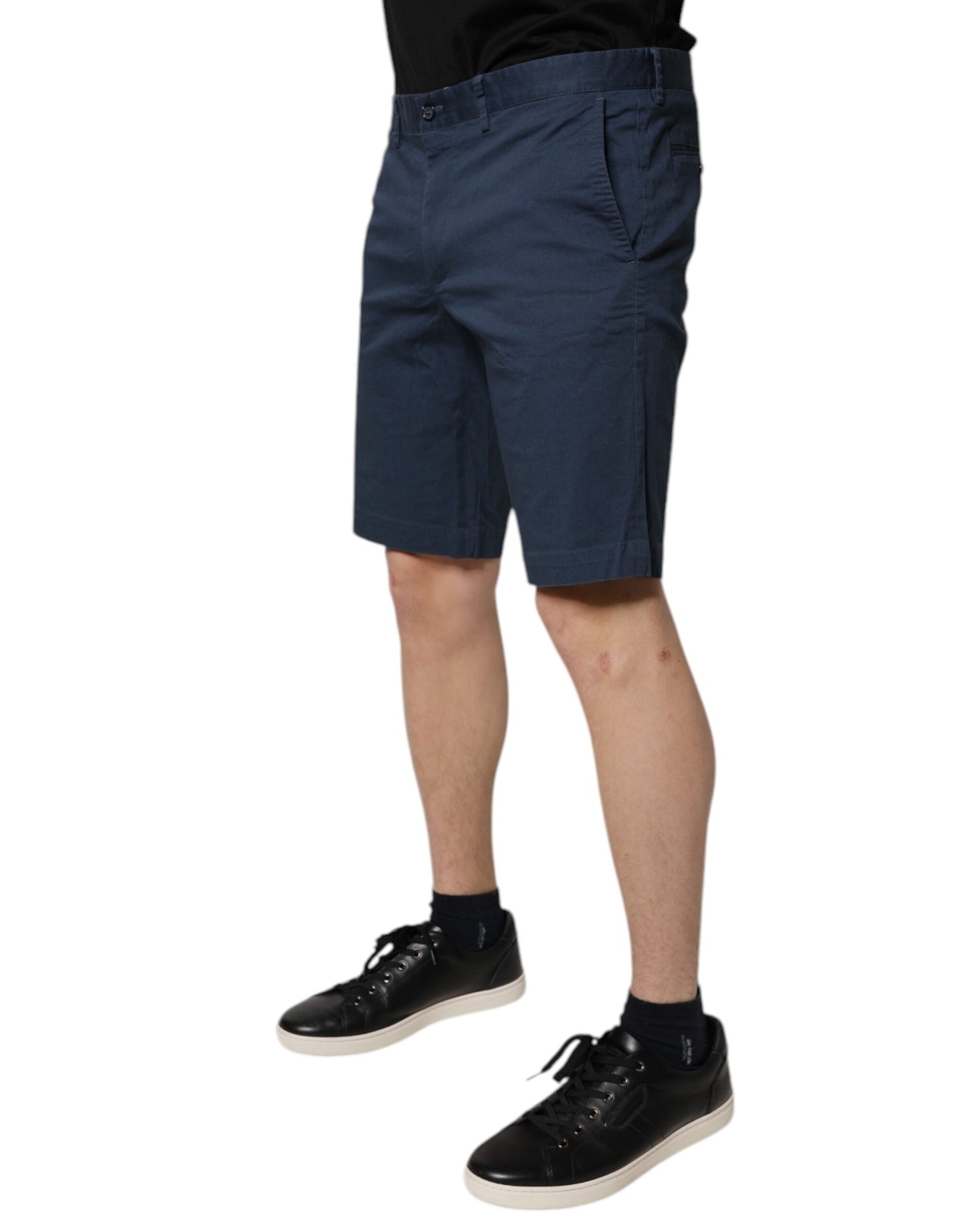 Dolce &amp; Gabbana – Blaue Bermudashorts aus Baumwolle mit mittlerer Taille für Herren