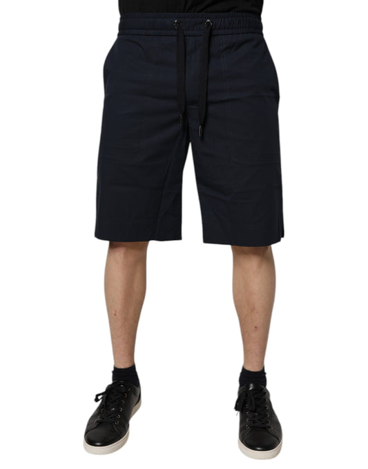 Dolce &amp; Gabbana Dunkelblaue Bermuda-Sweatshorts aus Baumwolle