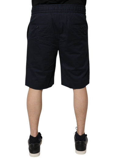 Dolce &amp; Gabbana Dunkelblaue Bermuda-Sweatshorts aus Baumwolle