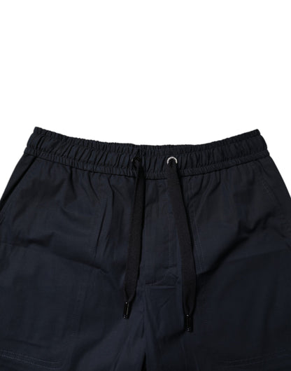 Dolce &amp; Gabbana Dunkelblaue Bermuda-Sweatshorts aus Baumwolle