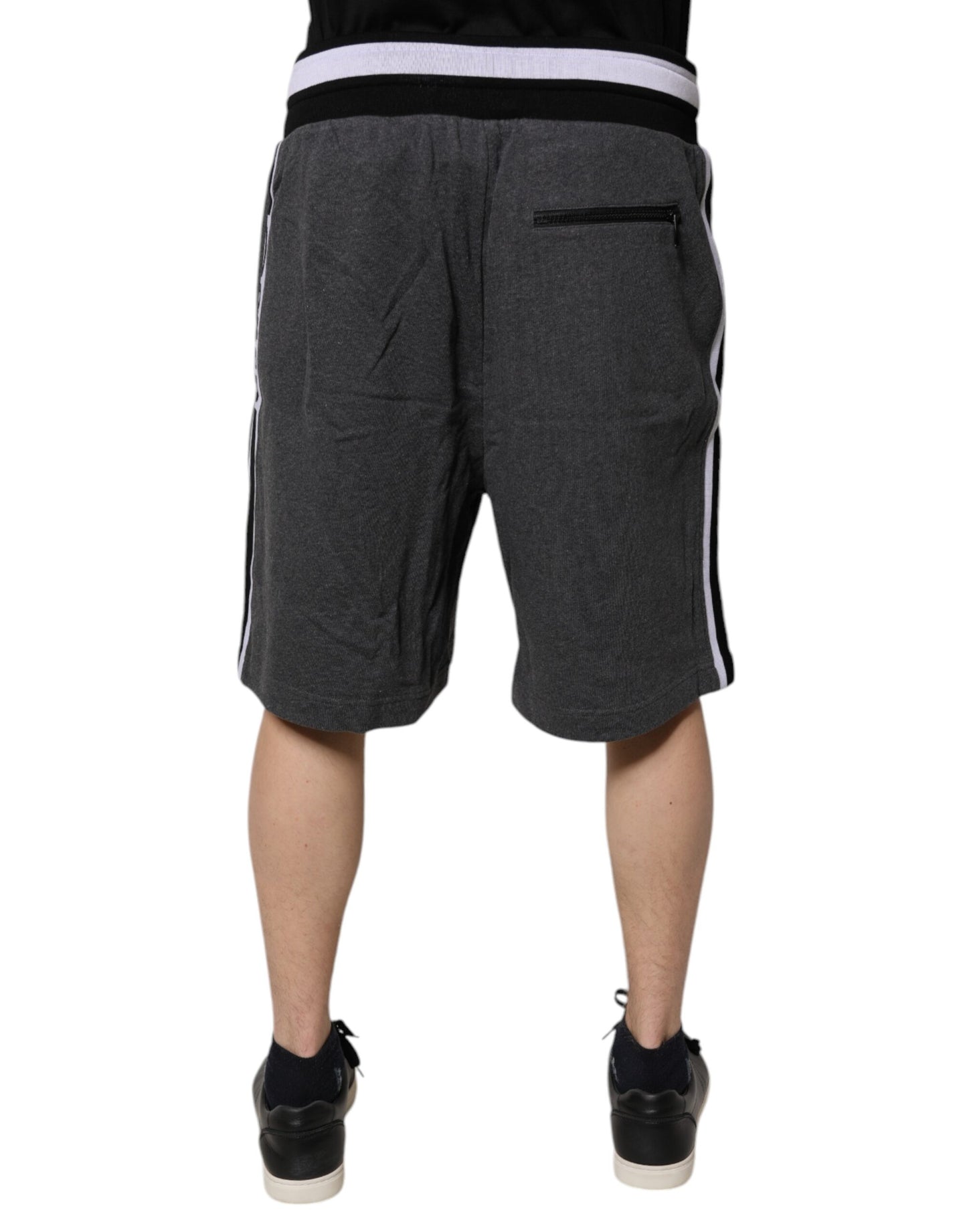 Dolce &amp; Gabbana Dunkelgraue Bermuda-Sweatshorts aus Baumwolle