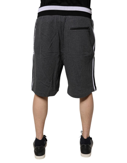 Dolce &amp; Gabbana Dunkelgraue Bermuda-Sweatshorts aus Baumwolle