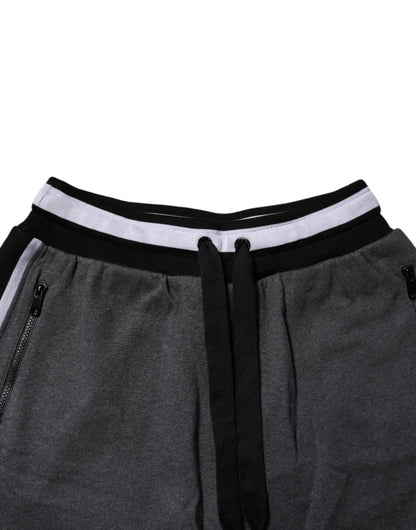 Dolce &amp; Gabbana Dunkelgraue Bermuda-Sweatshorts aus Baumwolle