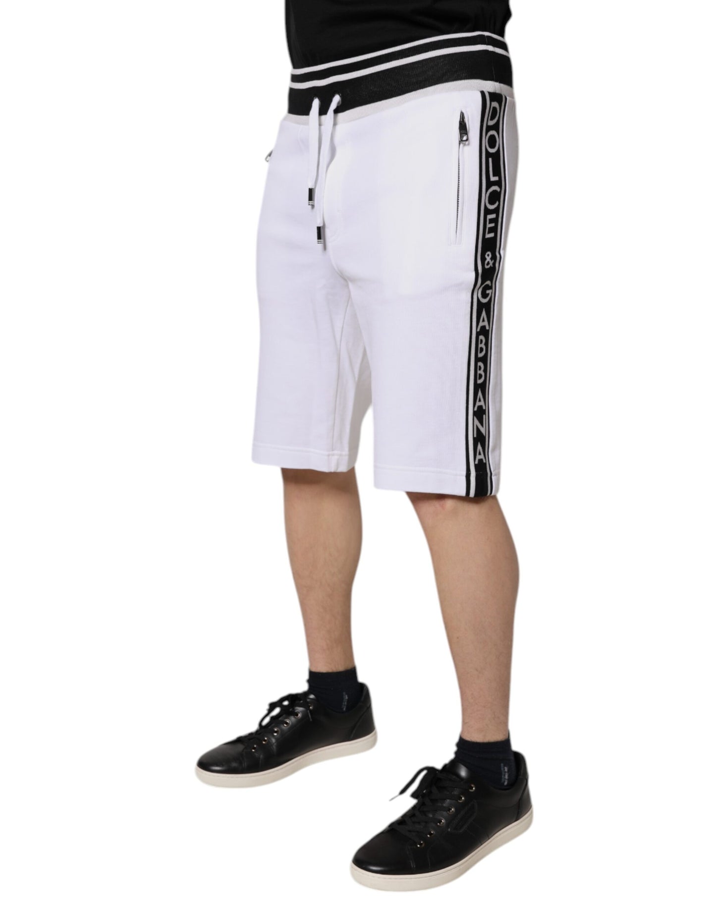 Dolce &amp; Gabbana – Weiße Bermuda-Sweatshorts aus King-Cotton
