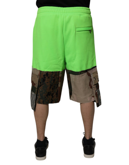 Dolce &amp; Gabbana – Grüne Cargo-Bermudashorts mit Patchwork