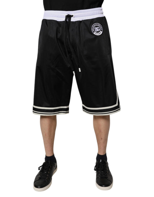 Dolce &amp; Gabbana Schwarz Weiß Herren Bermuda Sweatshorts Shorts