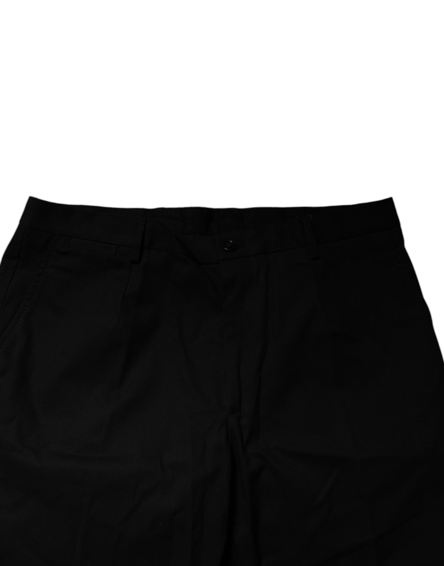 Dolce &amp; Gabbana – Schwarze Bermudashorts aus Baumwollstretch mit mittlerer Taille