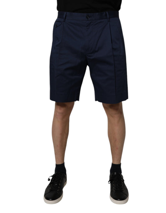 Dolce &amp; Gabbana Herren-Bermudashorts aus Baumwolle mit mittlerer Taille in Dunkelblau