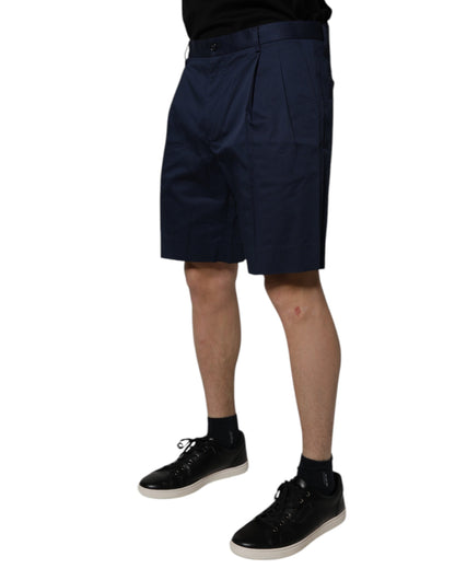 Dolce &amp; Gabbana Herren-Bermudashorts aus Baumwolle mit mittlerer Taille in Dunkelblau