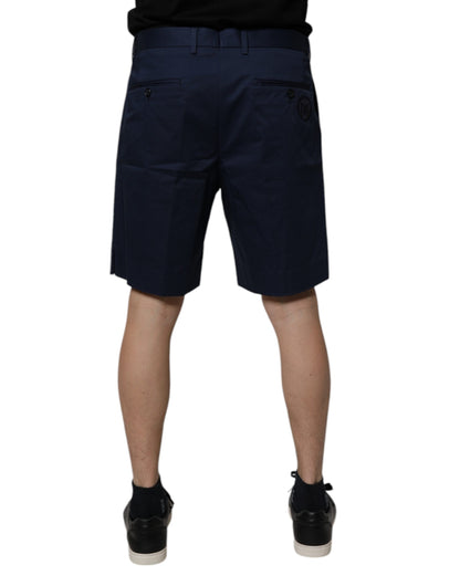 Dolce &amp; Gabbana Herren-Bermudashorts aus Baumwolle mit mittlerer Taille in Dunkelblau