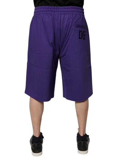Dolce &amp; Gabbana Lila Baumwolle Herren Bermuda Sweatshorts Shorts
