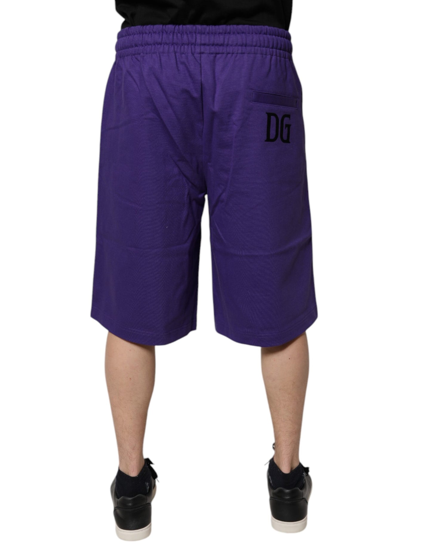 Dolce &amp; Gabbana Lila Baumwolle Herren Bermuda Sweatshorts Shorts